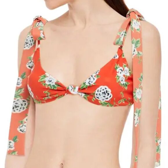 New! Caroline Constas Clem Floral-print‎ Triangle bikini top - Picture 1 of 8